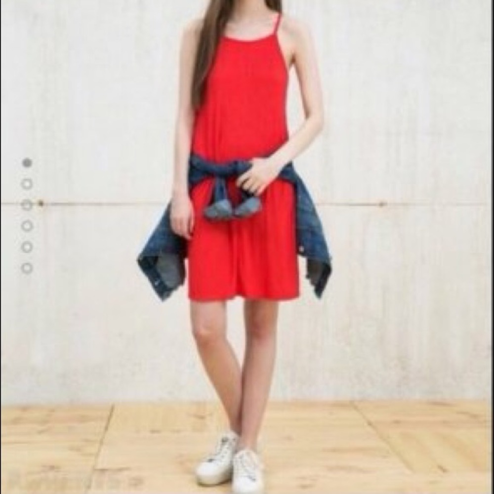 ASOS BERSHKA Red Knit Dress Sz L